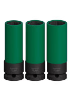 Bosch PRO Impact Socket Set mit PET-Abdeckungen, 1/2", extra tief, 3-tlg.