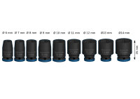 Bosch PRO Impact Socket Set, 1/4", Standard, 9-tlg.