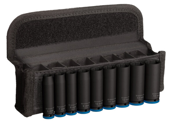 Bosch PRO Impact Socket Set, 1/4", tief, 9-tlg.