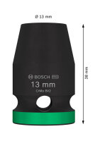 Bosch PRO Impact Socket, 1/2", 13 mm, Standard