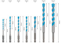 Bosch EXPERT HEX-9 Multi Construction Bohrer-Set, 4/5/6/8/10/12 mm, 7-tlg.
