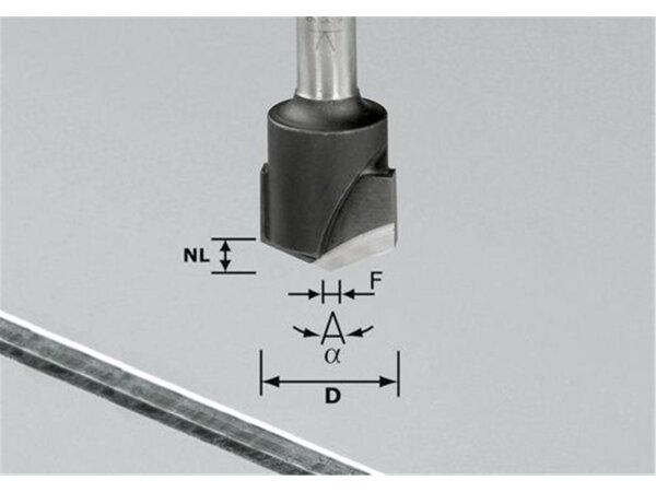 Festool V-Nutfräser HW S8 D18-135°/Alu