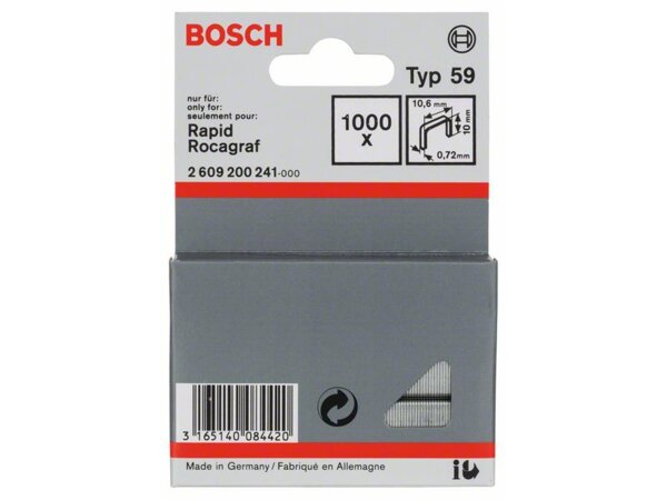 Bosch Feindrahtklammer Typ 59, 10,6 x 0,72 x 10 mm, 1000er-Pack