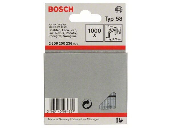 Bosch Feindrahtklammer Typ 58, 13 x 0,75 x 10 mm, 1000er-Pack