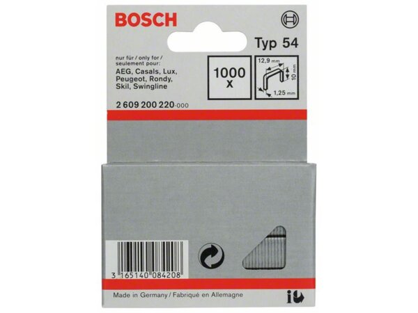 Bosch Flachdrahtklammer Typ 54, 12,9 x 1,25 x 10 mm, 1000er-Pack