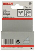 Bosch Flachdrahtklammer Typ 51, 10 x 1 x 14 mm, 1000er-Pack