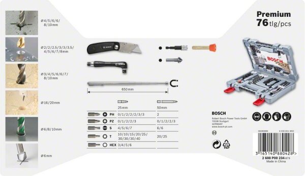 Bosch 76-tlg. Premium X-Line Bohrer- und Schrauber-Set