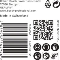 Bosch EXPERT C470 Schleifpap. o. Lö. f. Winkelschl. und Bohrer, 125 mm, G 400, 50-tlg.