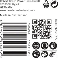 Bosch EXPERT C470 Schleifpapier Mehrloch für Exzenterschleifer, 125 mm, K 60, 50-tlg.