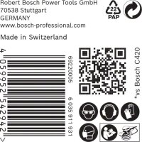 Bosch EXPERT C470 Schleifpap. o. Löch. f. Winkelschl. u. Bohr., 125 mm, G 240, 50-tlg.