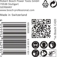 Bosch EXPERT C470 Schleifpap. o. Löch. f. Winkelschl. u. Bohr., 125 mm, G 180, 50-tlg.