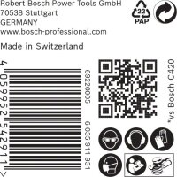 Bosch EXPERT C470 Schleifpap. o. Löcher f. Winkelschl. u. Bohr., 125 mm, G 80, 50-tlg.