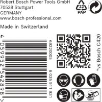 Bosch EXPERT C470 Schleifpap. o. Löcher f. Winkelschl. u. Bohr., 125 mm, G 40, 50-tlg.