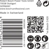 Bosch EXPERT C470 Schleifpap., 14 Löcher für Schw.schl., 115 x 230 mm, K 100, 50-tlg.