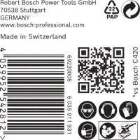 Bosch EXPERT C470 Schleifpap., 14 Löcher für Schw.schl., 115 x 230 mm, K 60, 50-tlg.