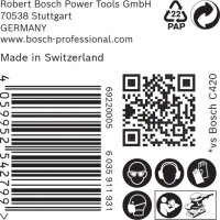 Bosch EXPERT C470 Schleifpap., 8 Löcher für Schw.schl., 93 x 186 mm, K 400, 50-tlg.