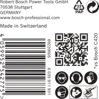 Bosch EXPERT C470 Schleifpap., 8 Löcher für Schw.schl., 93 x 186 mm, K 120, 50-tlg.