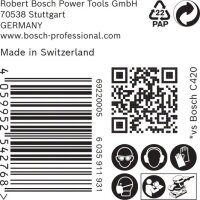 Bosch EXPERT C470 Schleifpap., 8 Löcher für Schw.schl., 93 x 186 mm, K 100, 50-tlg.