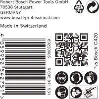 Bosch EXPERT C470 Schleifpap., 8 Löcher für Schw.schl., 93 x 186 mm, K 80, 50-tlg.