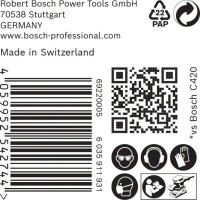 Bosch EXPERT C470 Schleifpap., 8 Löcher für Schw.schl., 93 x 186 mm, K 60, 50-tlg.