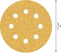 Bosch EXPERT C470 Schleifp. mit 8 Löchern für Exzenterschl., 115 mm, K 40, 5-tlg.