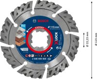 Bosch EXPERT MultiMaterial X-LOCK Diamanttrennscheiben, 115 x 22,23 x 2,4 x 12 mm