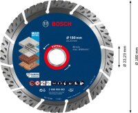 Bosch EXPERT MultiMaterial Diamanttrennscheiben, 180 x 22,23 x 2,4 x 12 mm