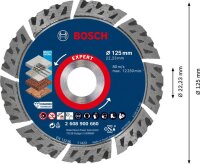 Bosch EXPERT MultiMaterial Diamanttrennscheiben, 125 x 22,23 x 2,2 x 12 mm