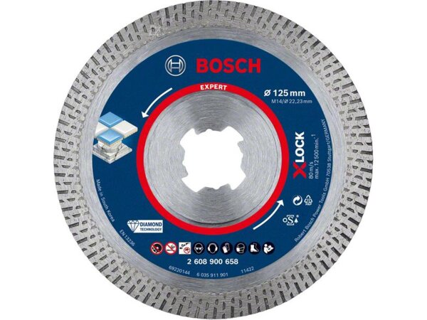 Bosch EXPERT HardCeramic X-LOCK Diamanttrennscheiben, 125 x 22.23 x 1.4 x 10 mm