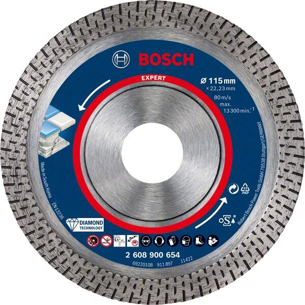 Bosch EXPERT HardCeramic Diamanttrennscheiben, 115 x 22,23 x 1,4 x 10 mm