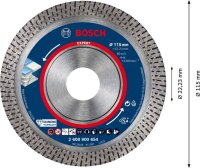 Bosch EXPERT HardCeramic Diamanttrennscheiben, 115 x 22,23 x 1,4 x 10 mm