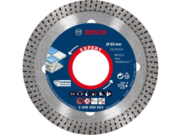 Bosch EXPERT HardCeramic Diamanttrennscheiben, 85 x 22.23 x 1,6 x 7 mm