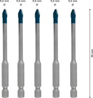 Bosch EXPERT HEX-9 HardCeramic Dachziegel-Bohrer-Set, 5 mm, 5-tlg.