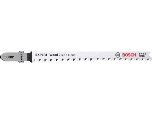 Bosch EXPERT ‘Wood 2-side clean’ T 308 BP Stichsägeblatt, 3 Stück. Für Stichsägen