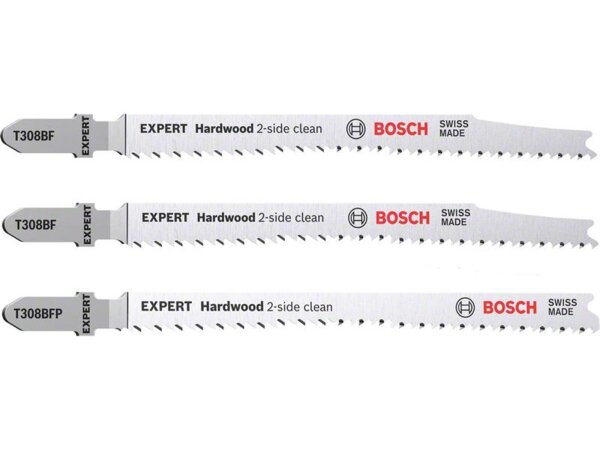 Bosch EXPERT ‘Hardwood 2-side clean‘ Stichsägeblatt-Set, 2-tlg., T308BF/BFP