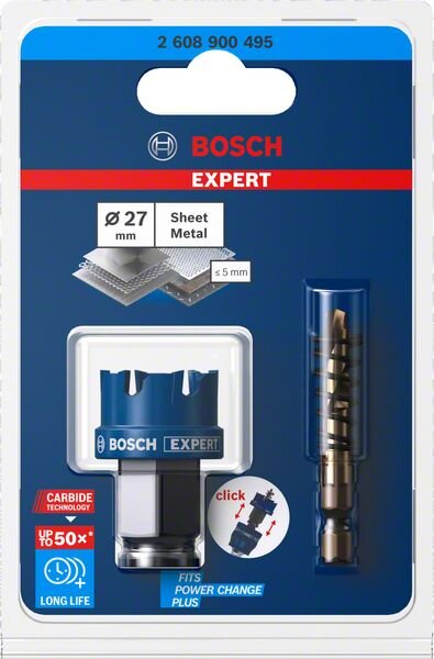 Bosch EXPERT Sheet Metal Lochsäge, 27 × 5 mm. Für Dreh- und Schlagbohrer