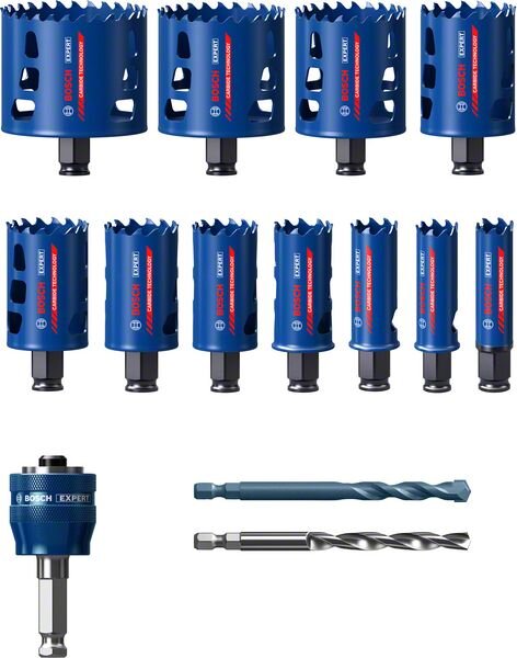 Bosch EXPERT Tough Material Lochsäge-Set, 20/22/25/32/35/40/44/51/60/68/76 mm, 14-tlg.