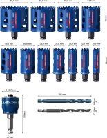 Bosch EXPERT Tough Material Lochsäge-Set, 20/22/25/32/35/40/44/51/60/68/76 mm, 14-tlg.