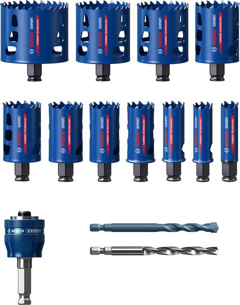 Bosch EXPERT Tough Material Lochsäge-Set, 20/22/25/32/35/40/44/51/60/64/76 mm, 14-tlg.