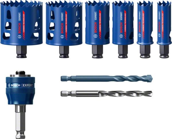 Bosch EXPERT Tough Material Lochsäge-Set, 22/25/35/51/60/68 mm, 9-tlg.