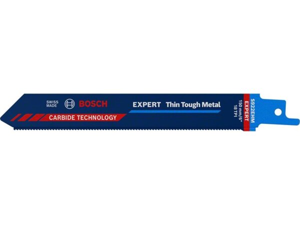 Bosch EXPERT ‘Thin Tough Metal’ S 922 EHM Säbelsägeblatt, 1 Stück. Für Säbelsägen