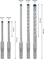 Bosch EXPERT SDS plus-7X Hammerbohrer-Set, 5/6/6/8/10 mm, 5-tlg. Für Bohrhämmer