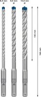 Bosch EXPERT SDS plus-7X Hammerbohrer-Set, 6/8/10 mm, 3-tlg. Für Bohrhämmer