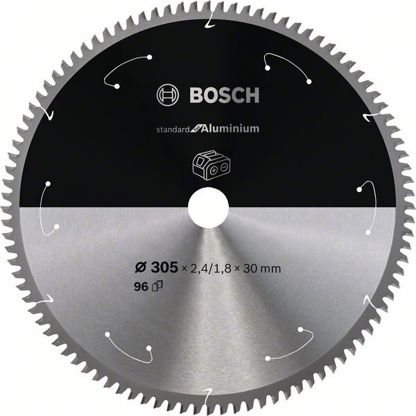 Bosch Akku-Kreissägeblatt Standard for Aluminium, 305 x 2,4/1,8 x 30, 96 Zähne