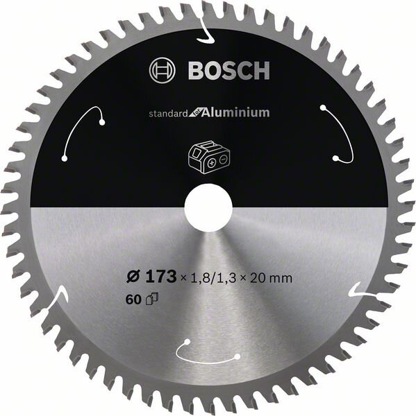 Bosch Akku-Kreissägeblatt Standard for Aluminium, 150 x 1,8/1,3 x 10, 60 Zähne