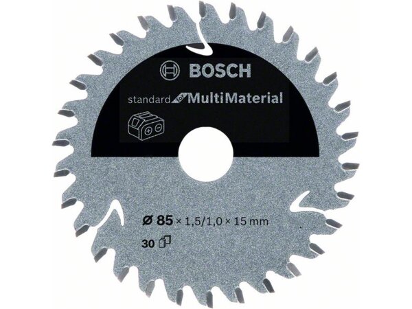 Bosch Akku-Kreissägeblatt Standard for Multimaterial, 85 x 1,5/1 x 15, 30 Zähne