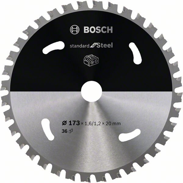 Bosch Akku-Kreissägeblatt Standard for Steel, 173 x 1,6/1,2 x 20, 36 Zähne