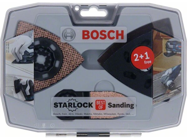 Bosch Starlock Schleifset AVZ 93 G/90 RT6/32 RT4, Wood & Paint Schleifpapier (3x)