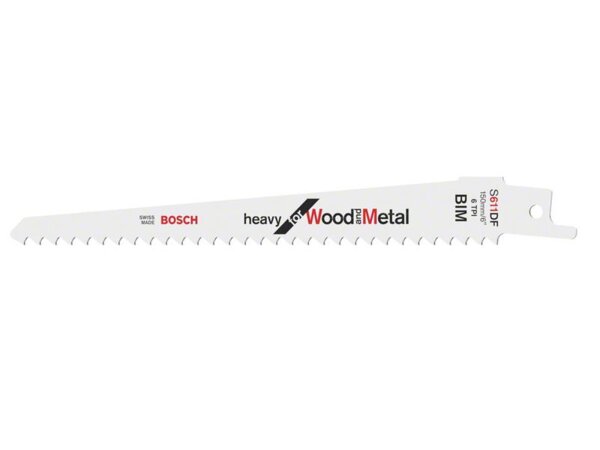 Bosch Säbelsägeblatt S 611 DF, Heavy for Wood and Metal, 25er-Pack