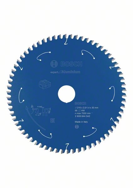 Bosch Akku-Kreissägeblatt Expert for Aluminium, 210 x 2/1,4 x 30, 66 Zähne